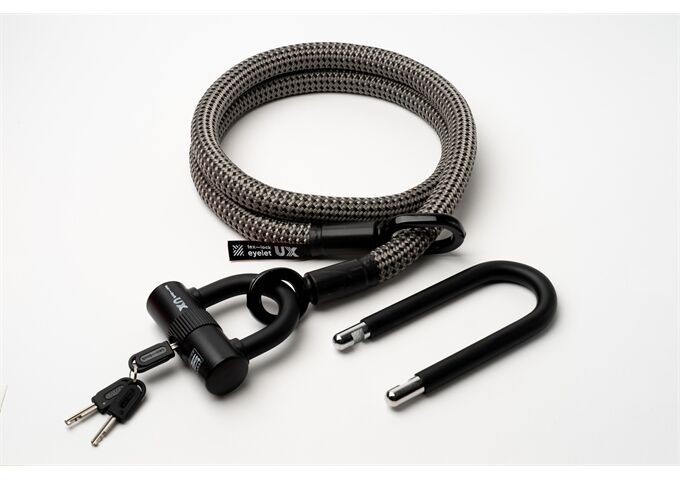 tex-lock tex-lock eyelet L 160cm + U/X-Lock, grau/schwarz