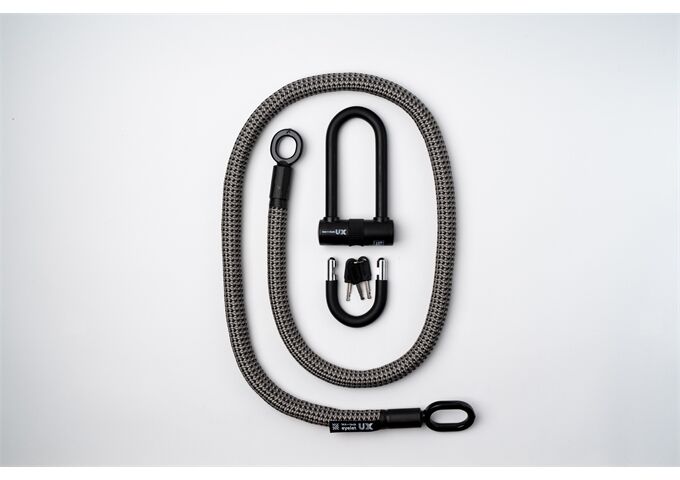 tex-lock tex-lock eyelet L 160cm + U/X-Lock, grau/schwarz