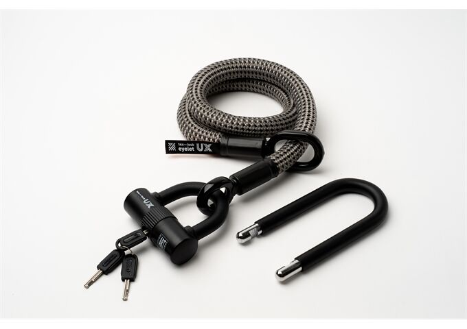 tex-lock tex-lock eyelet M 120cm + U/X-Lock, grau/schwarz