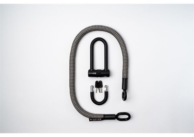 tex-lock tex-lock eyelet M 120cm + U/X-Lock, grau/schwarz