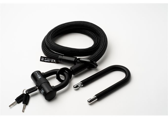 tex-lock tex-lock eyelet M 120cm + U/X-Lock, schwarz